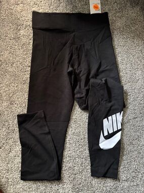Nike Black Leggings with White Logo